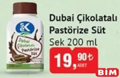SEK DUBAİ ÇİKOLATALI PASTÖRİZE SÜT 200 ML